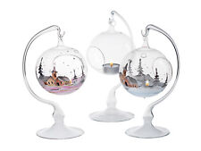 Windlicht Glaskugel Teelicht handbemalt mit Glasständer mundgeblasen Lauscha