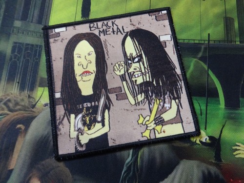 Black metal patch beavis - black,