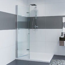 IMPTS Walk In Duschwand Dusche Duschkabine 180° Falttür Duschtrennwand Glaswand