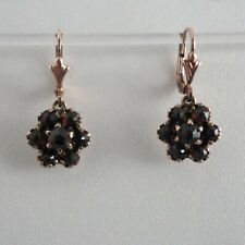 Granatschmuck Ohrringe Granat Retro Tracht Vintage Silber 925/- antik vergoldet
