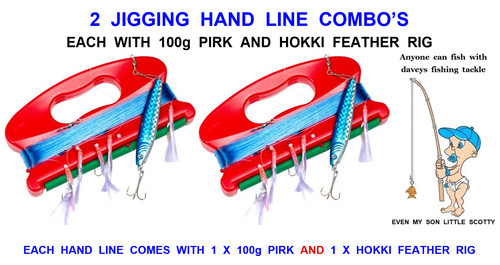 Jigging hand line combo - hand, combo's
