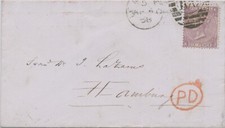 GB 1868 QV 6d Flieder Pl.6 wmk Spray (KJ) "LONDON-E.C / 100" NEU frühester Gebrauch