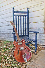 GRETSCH BLUES GUITAR Metall Schild schwer USA Fotoprint Gitarre Chet Atkins