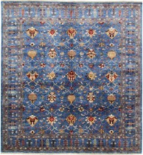Original Pakistan Teppich Ziegler 282 cm x 266 cm Orientteppich Blau Farbe Neu