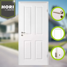 HORI Zimmertür Komplettset Estella 4 Weißlack RAL9010 Röhrenspan Rundkante