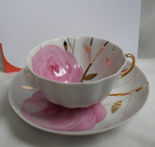 Vintage Dulevo  Porzellan Tasse mit Untertasse Handbemahlt, UdSSR, selten