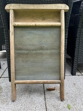 Waschbrett, Holz mit Waschfläche aus Glas, rustikal