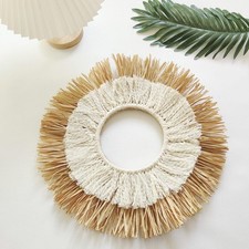 Retro Holz Stroh Wand Ornament