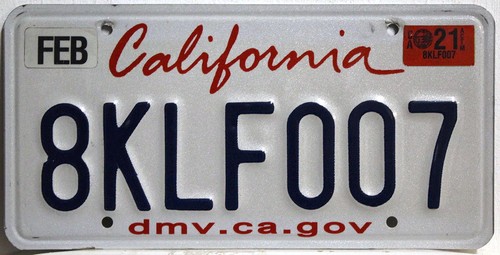 California nummernschild usa - california,