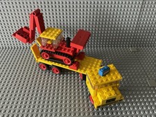 Lego 376 Tieflader Gelb  Bedruckter Stein Lenkachse Lenk-LKW (B)