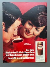 Nescafe Gold Koffeinfrei Instant Kaffee retro 1970 Vintage Ad Werbung Reklame