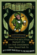 Holzschild 18x12 Bier Irish