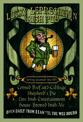 Holzschild 18x12 bier irish - holzschild,