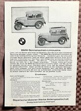 BMW DIXI 1929 / 1930 - WERBEBLATT - BMW R47 DKW VICTORIA MOTORRAD R63 AUDI HORCH