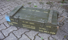 Patronenkiste Beschriftet - Frachtkiste / Holzkiste Olivgrün