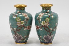 C26M51- Paar kleine China Cloisonné Vasen