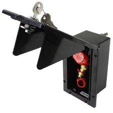 MPK Gas Gassteckdose Außensteckdose Versorgungsklappe + Schloss schwarz rechteck