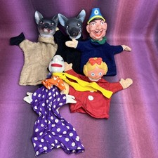 Handpuppen Kasperle Theater Fuchs Polizist Mädchen mit Schleife Clown DDR