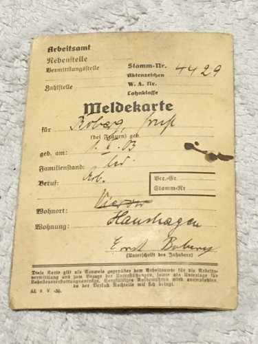 Meldekarte arbeitsamt - meldekarte,