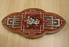 Fussbank - Biedermeier - Mahagoni furniert - Perlstickerei