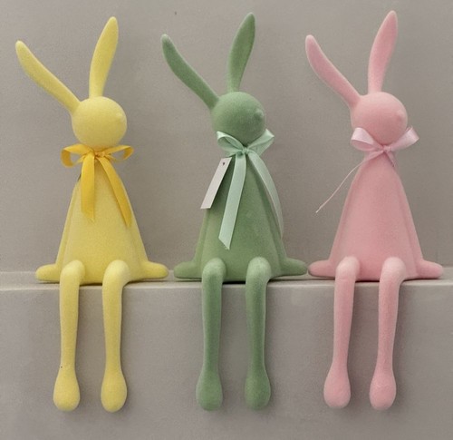 Hase sitzend beflockt mit - hase,