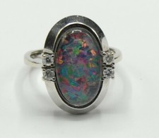 Weißgold Opal Triplette