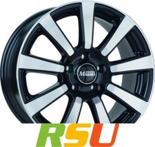 Magma Interio lavaschwarz-poliert 6x14" ET38 LK4 108 ML 63.4 Alufelgen 14 Zoll