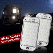 2x Auto Kfz Weiß 48LED 12V Deckenlampe Innenraum Licht Beleuchtung Wohnwagen 🔥