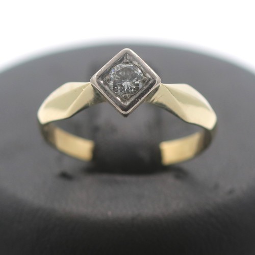 Solitär ring 585 gold kt - solitär,