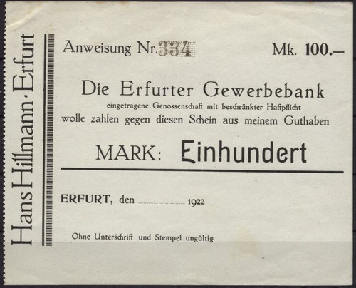 11008 notgeld erfurt hans - -,