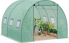 Gewächshaus Foliengewächshaus Folientunnel Tür 6 Fenstern 300x300x200cm 02502gn