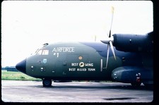 763-19 ORIGINAL K64 AIRCRAFT SLIDE: German AF C-160D Transall nose art