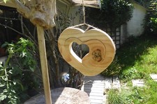 Holz Herz -  Unikat - handgefertigt aus Fichtenholz -  Holzherz - Fenster deko