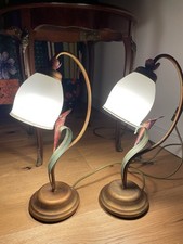 Tischlampen Set (2 Stück) aus Metall und Glas, Tulpenform, Top Zustand