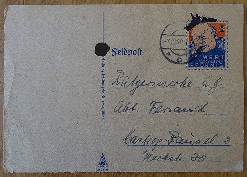 Feldpost spottkarte churchill - spottkarte,