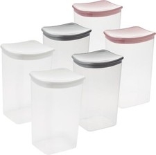 6er Set Kunststoff Vorratsdose mit Deckel Schüttdose 2L Müslidose transparent