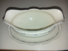 Saucenschüssel Sauciere KPM Prinzess A.D. 1831 Porzellan - Zierrand floral blau