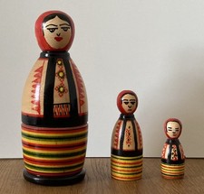 Matroschka! Matrjoschka.Babuschka! 3 Puppen! ALT & SCHÖN! RARITÄT SAMMLEROBJEKT!