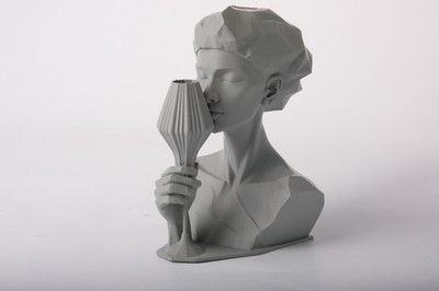 Frau mit weinglas low poly - frau,