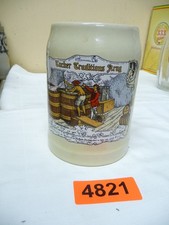 4821.    Alter Steingut Bierkrug Tucher Traditions Krug  Bierkrug   0,5L