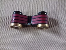 Opernglas, weinrot, Etui, alt