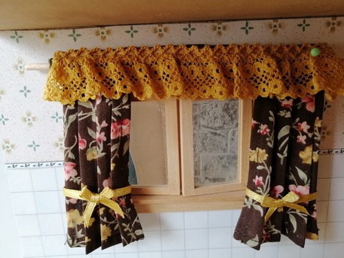 Mini gardine schokobraun - mini-gardine,schokobraun, mit