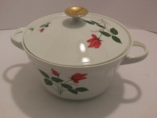 Plankenhammer Suppenschüssel Suppenterrine Rose Porzellan 60-70er Jahre