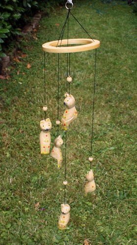 Windspiel katzen holz - katzen, mobile