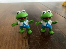 Vintage 1986 HA Kermit  Der Frosch Muppet Babies PVC Mini Fig 2 Stk.