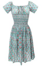 Boho Minikleid, handbedrucktes