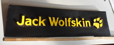 Werbeschild Jack Wolfskin Werbetafel Metall schwarz Vintage Retro