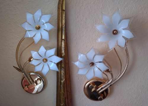 Vintage wandlampen - 2x,