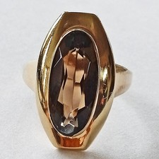 Vintage Rauchquarz-Goldring