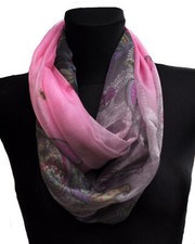 Loop Schal Seide Seidentuch Halstuch Tuch Schlauchschal Damen Blumen